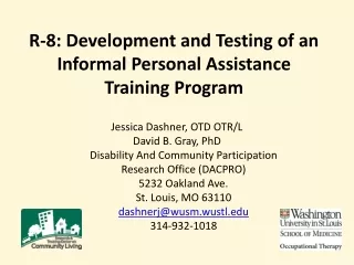 R-8: Development and Testing of an Informal Personal Assistance Training Program