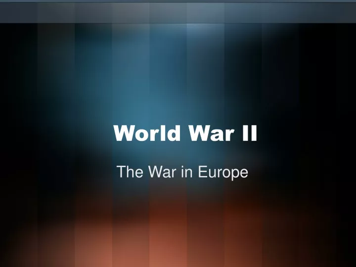 world war ii