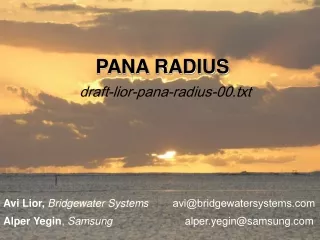 PANA RADIUS draft-lior-pana-radius-00.txt