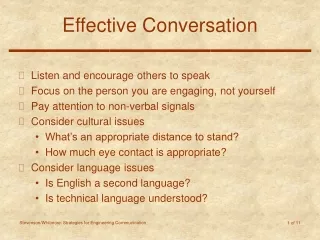 Effective Conversation