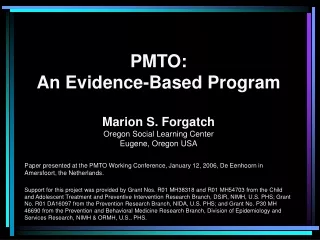 What is PMTO?
