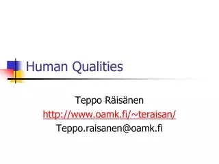 Human Qualities