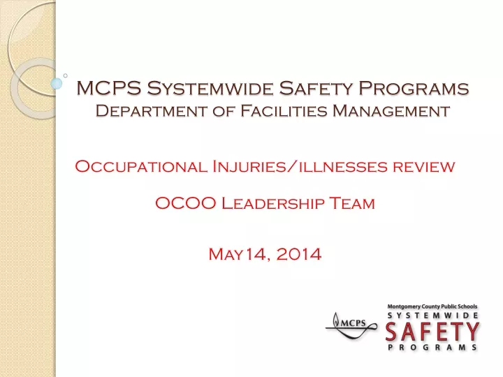 mcps systemwide safety programs department of facilities management