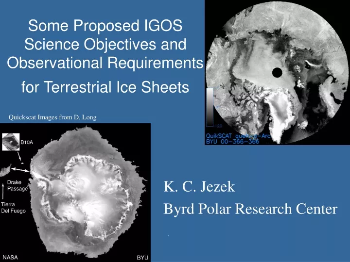 some proposed igos science objectives