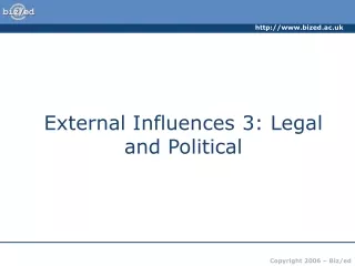 External Influences 3: Legal and Political