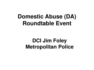 Domestic Abuse (DA)  Roundtable Event