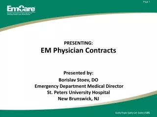 EM Physician Contracts