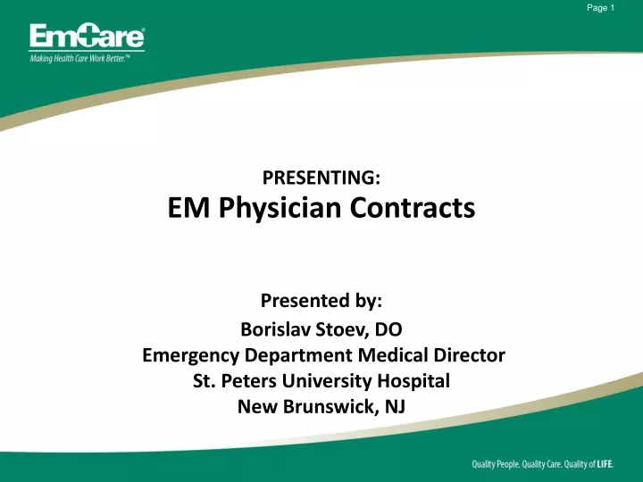 em physician contracts