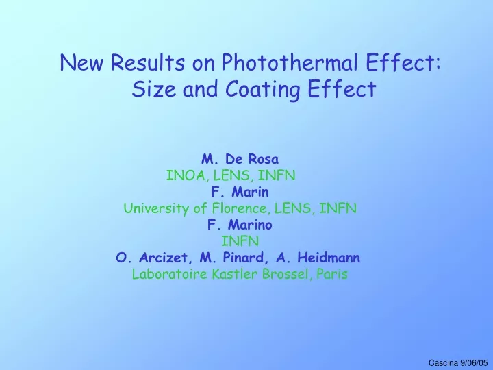 new results on photothermal effect size