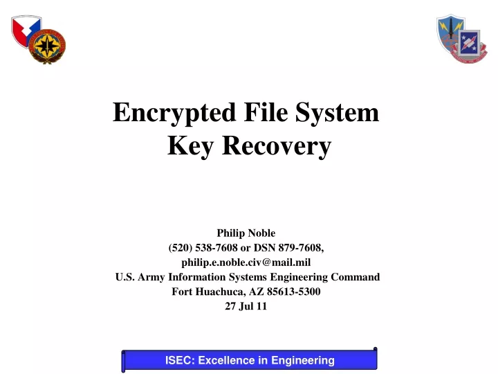 encrypted file system key recovery