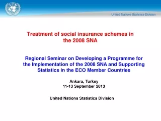 Treatment of social insurance schemes in the 2008 SNA
