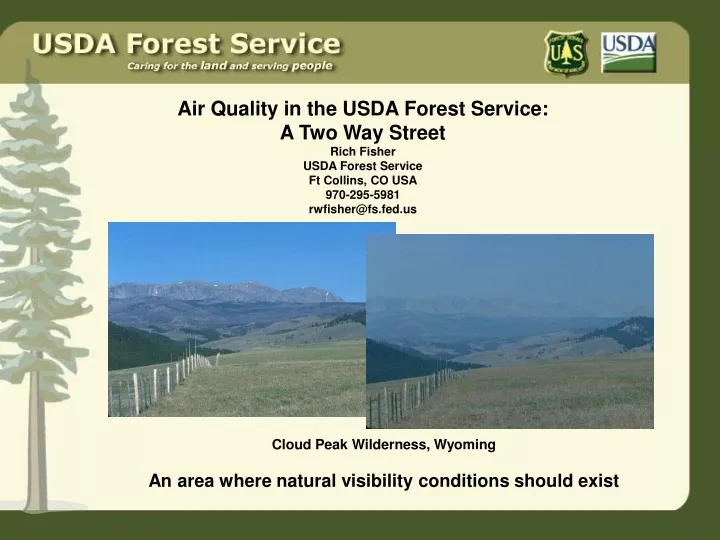 air quality in the usda forest service