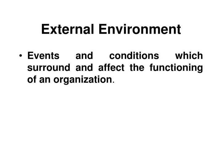 external environment