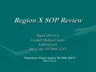 Region X SOP Review