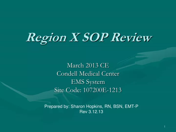 region x sop review