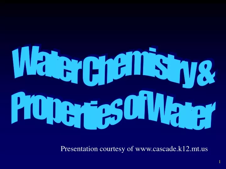 water chemistry properties of water