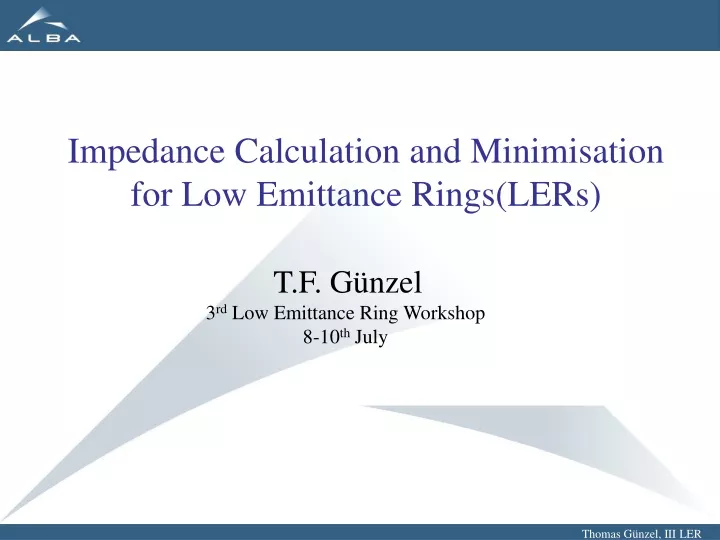 impedance calculation and minimisation