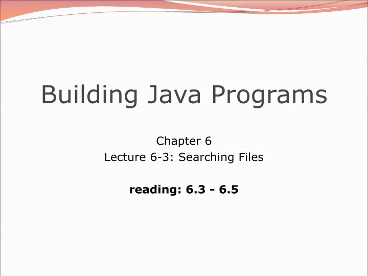 building java programs