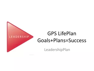 GPS LifePlan Goals+Plans=Success