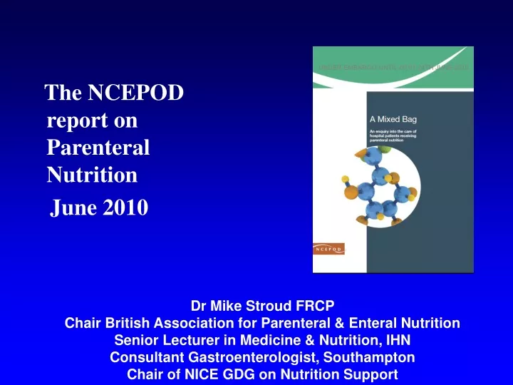 the ncepod report on parenteral nutrition june