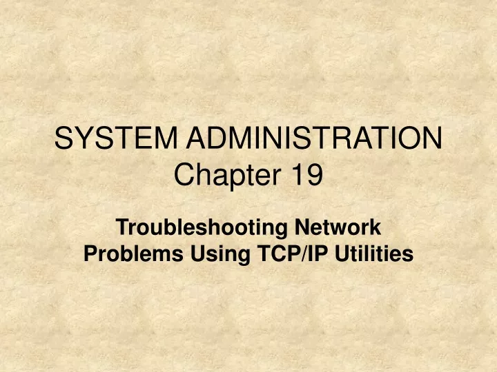 system administration chapter 19