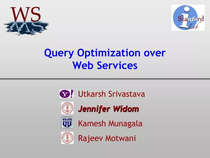 query optimization over web services