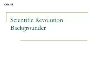 Scientific Revolution  Backgrounder