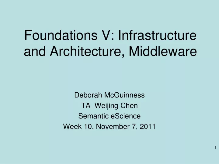 foundations v infrastructure and architecture middleware