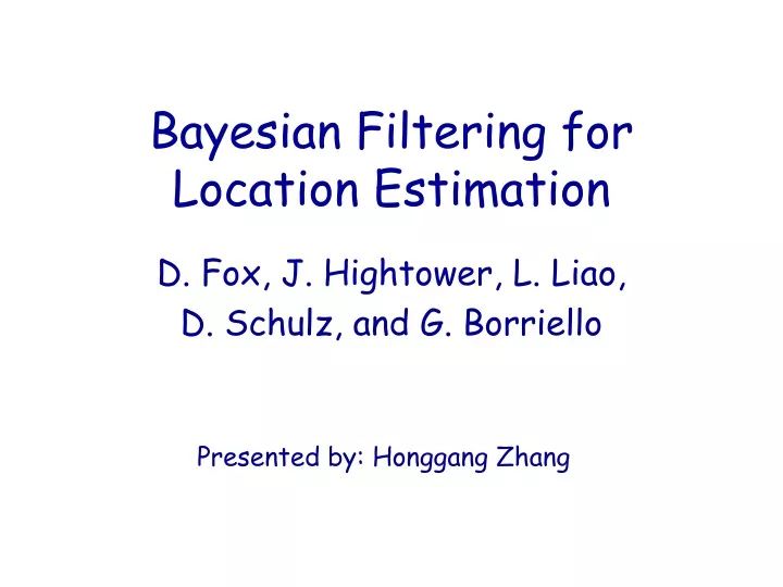 bayesian filtering for location estimation