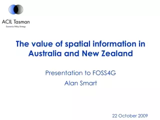The value of spatial information in Australia and New Zealand