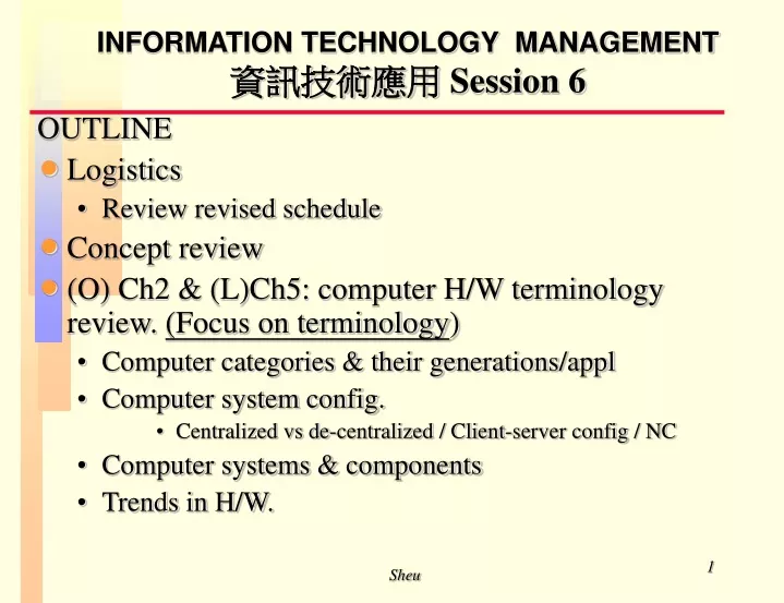 information technology management session 6