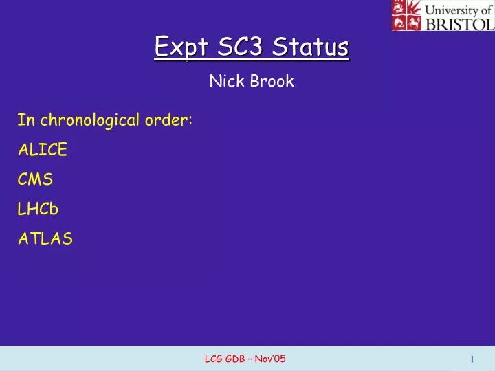 expt sc3 status nick brook