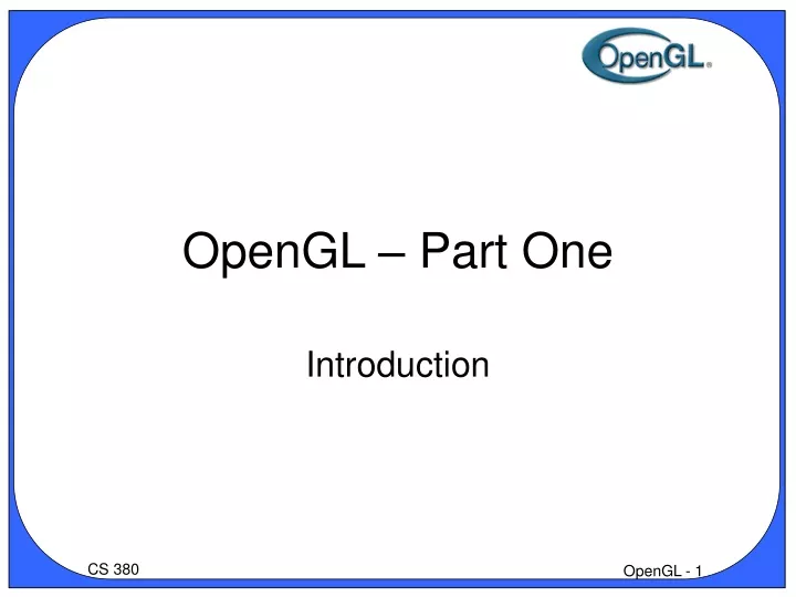 opengl part one