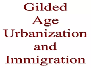 Gilded Age Urbanization and Immigration