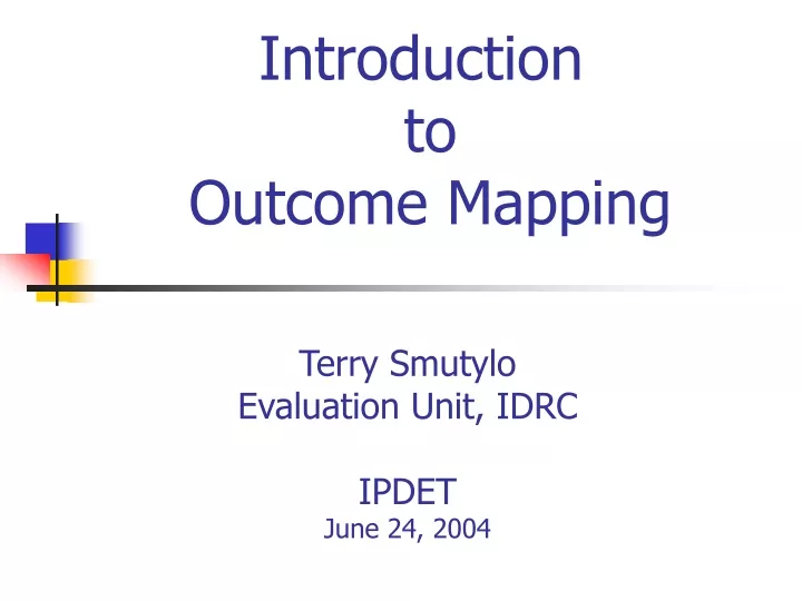 introduction to outcome mapping
