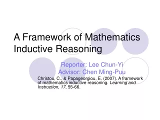 A Framework of Mathematics Inductive Reasoning