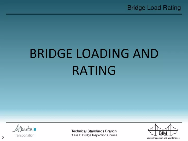 bridge loading and rating