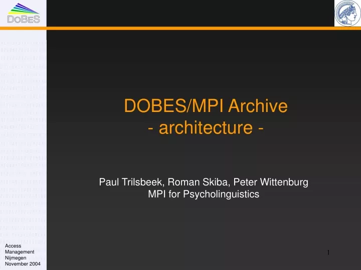 dobes mpi archive architecture