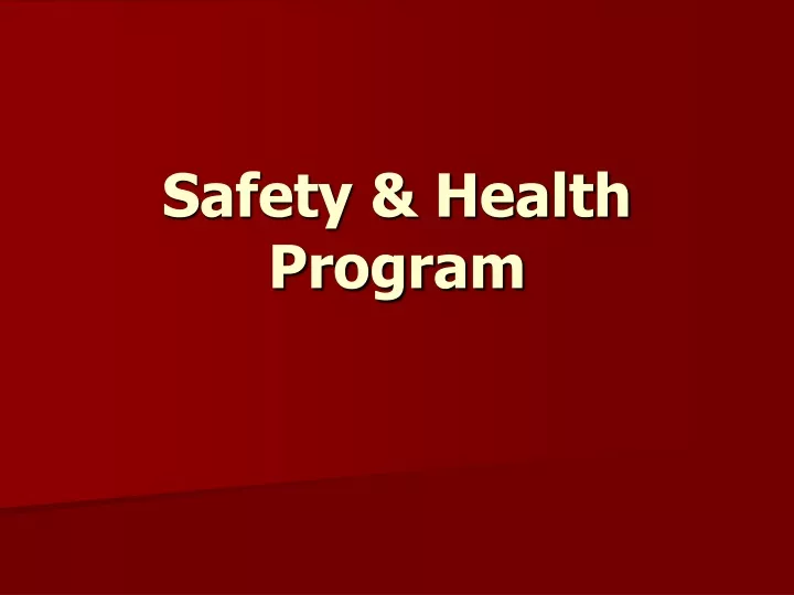 safety health program