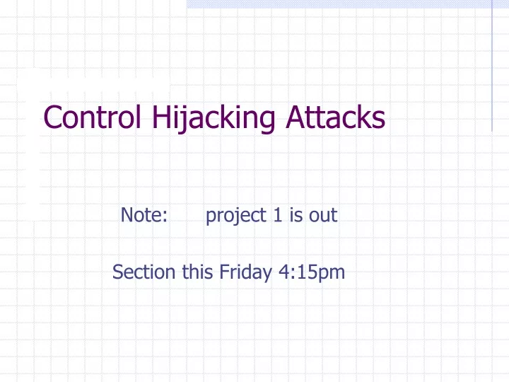 control hijacking attacks