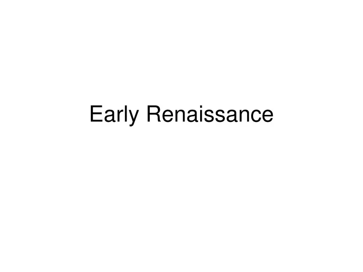 early renaissance