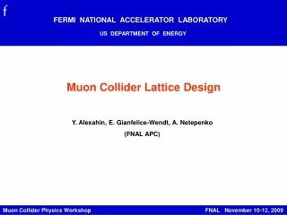 Muon Collider Lattice Design