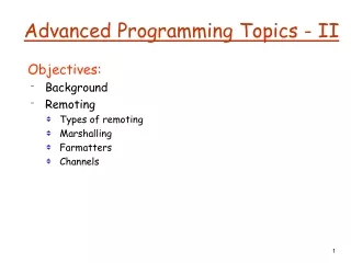 Advanced Programming Topics - II