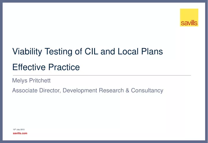 viability testing of cil and local plans effective practice