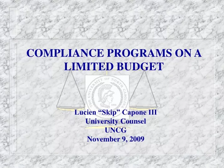 compliance programs on a limited budget