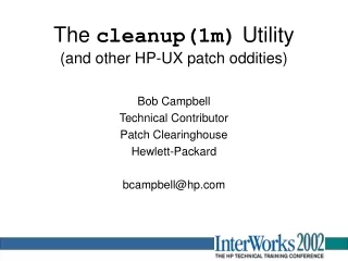 The  cleanup(1m)  Utility (and other HP-UX patch oddities)