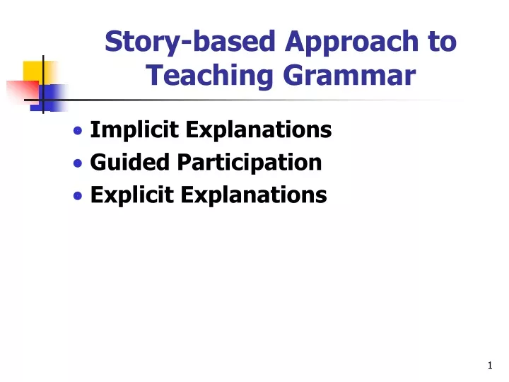 story based approach to teaching grammar