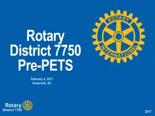 Rotary District 7750 Pre-PETS