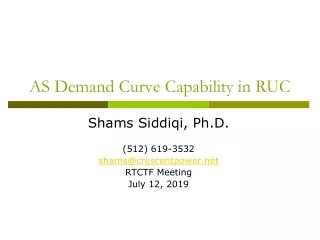 AS Demand Curve Capability in RUC