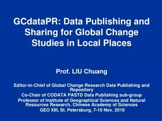 GCdataPR: Data Publishing and Sharing for Global Change Studies in Local Places